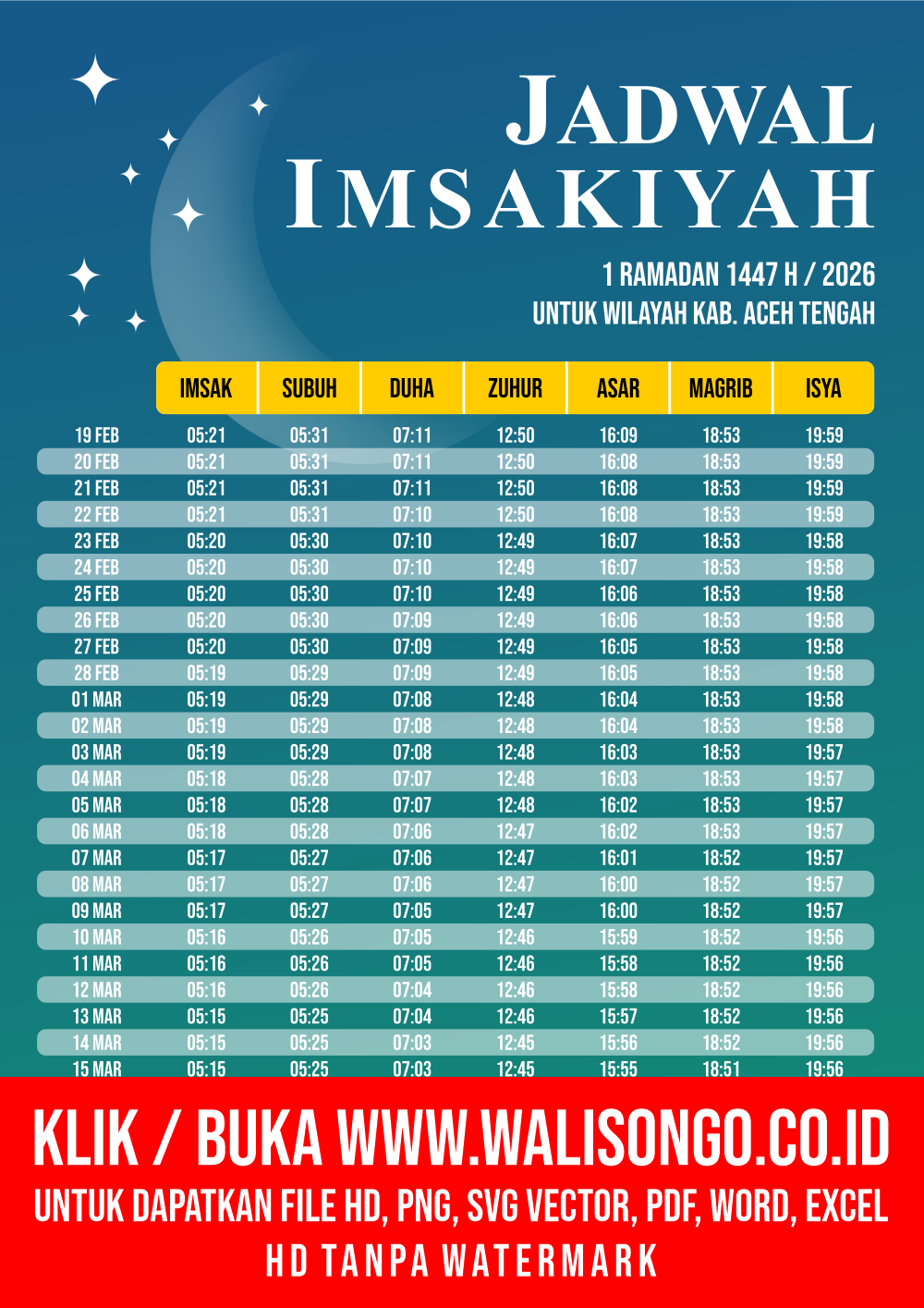 Desain Jadwal imsak Kab. Aceh Tengah 2026