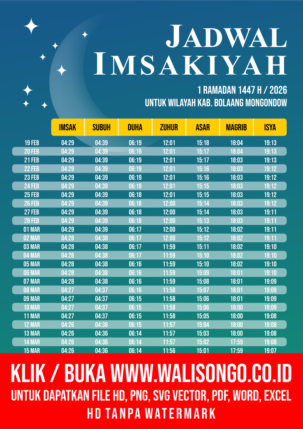 Desain Jadwal imsak Kab. Bolaang Mongondow 2026
