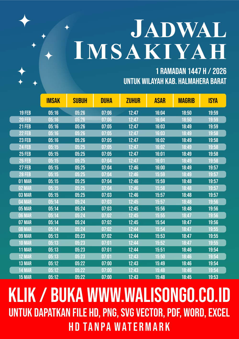 Desain Jadwal imsak Kab. Halmahera Barat 2026