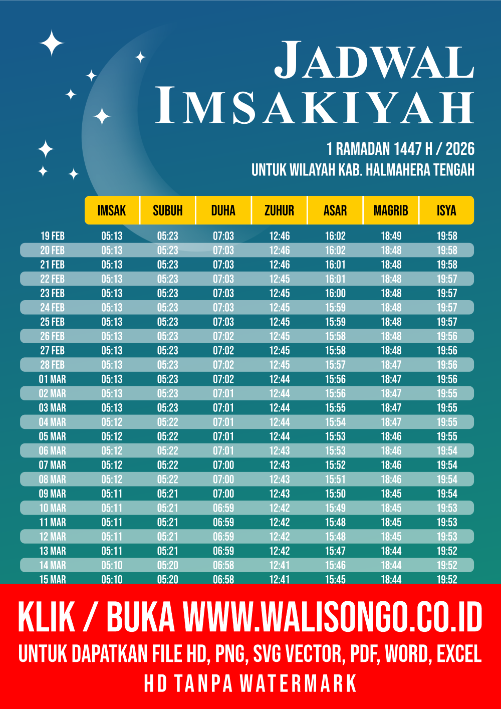 Desain Jadwal imsak Kab. Halmahera Tengah 2026