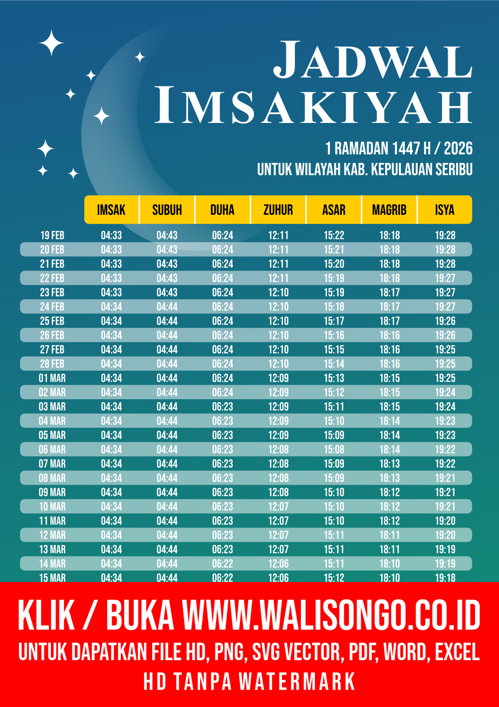 Desain Jadwal imsak Kab. Kepulauan Seribu 2026