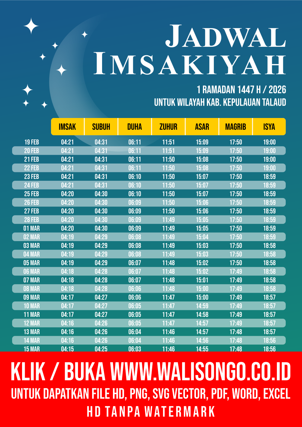 Desain Jadwal imsak Kab. Kepulauan Talaud 2026