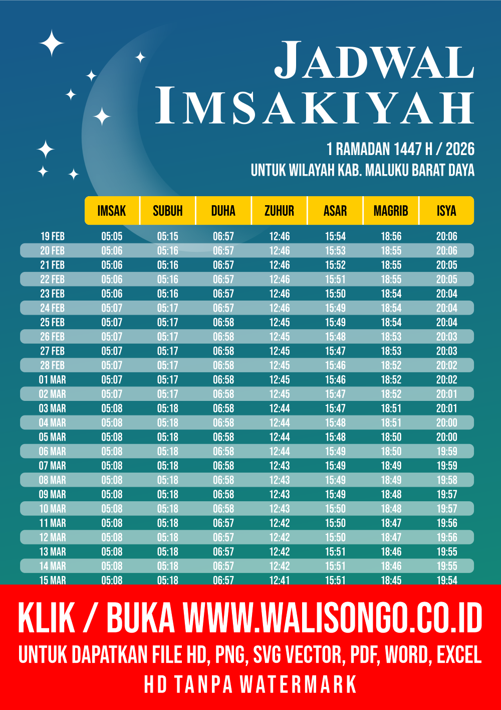 Desain Jadwal imsak Kab. Maluku Barat Daya 2026