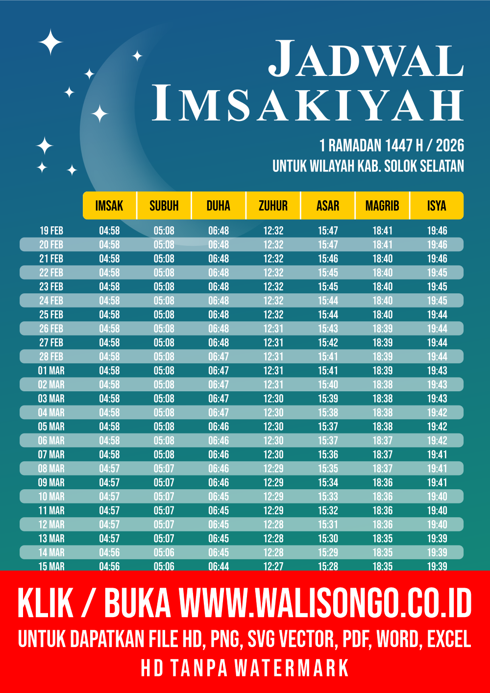 Desain Jadwal imsak Kab. Solok Selatan 2026
