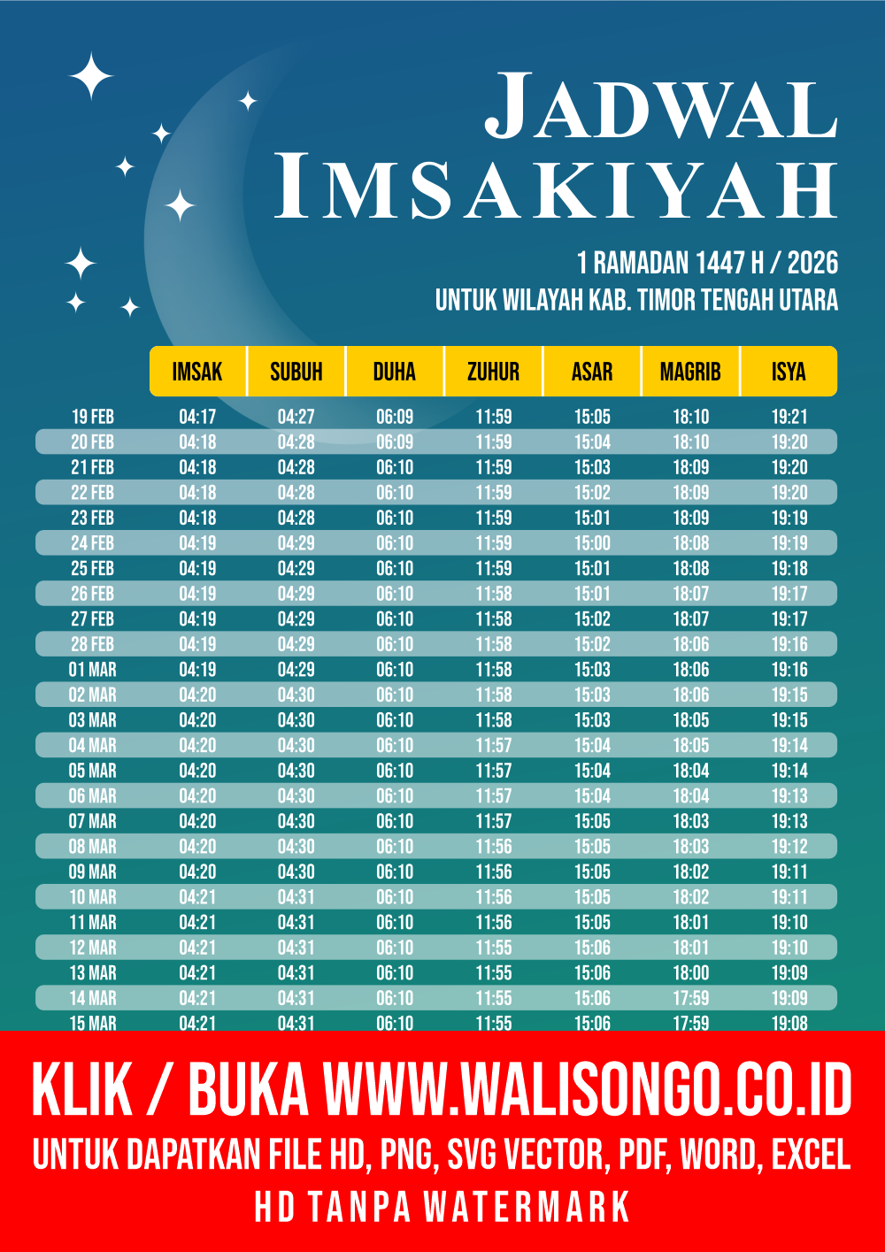 Desain Jadwal imsak Kab. Timor Tengah Utara 2026