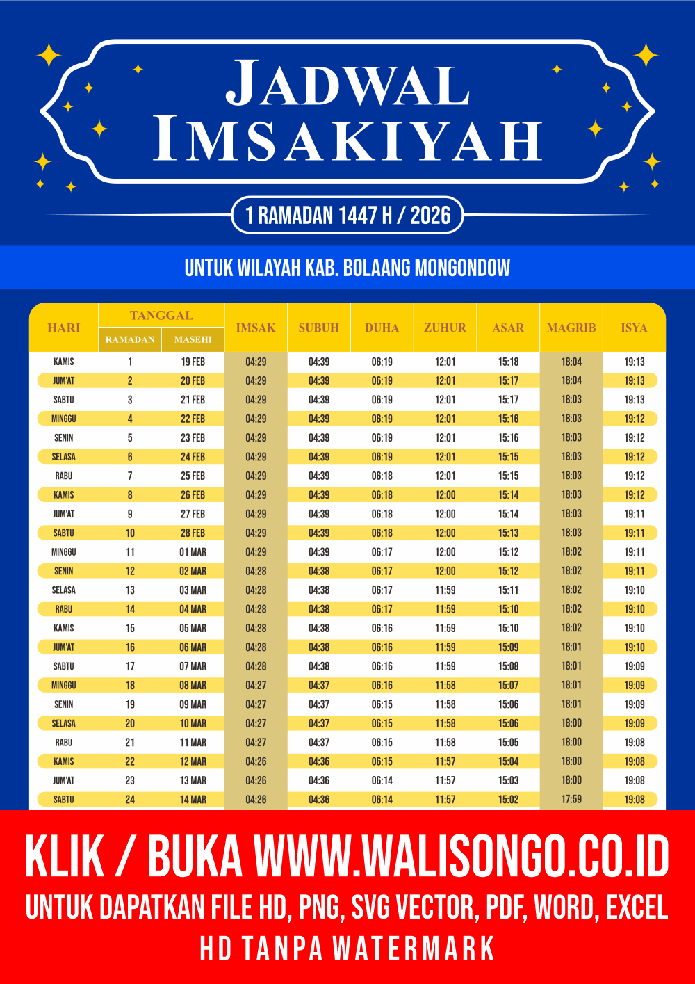 Desain Jadwal imsak Kab. Bolaang Mongondow 2026