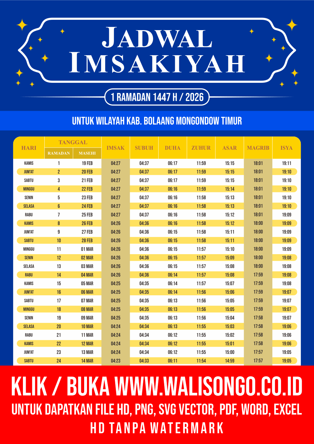 Desain Jadwal imsak Kab. Bolaang Mongondow Timur 2026