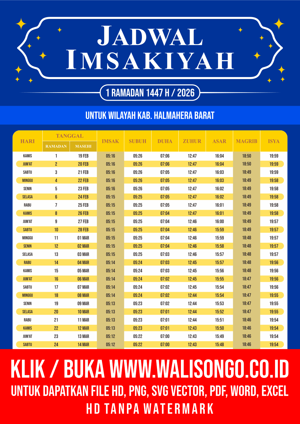 Desain Jadwal imsak Kab. Halmahera Barat 2026