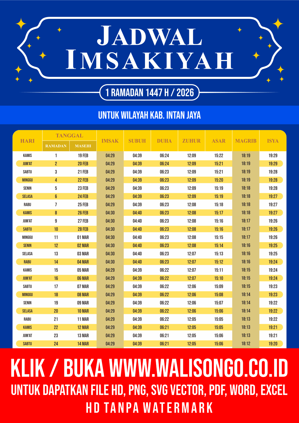 Desain Jadwal imsak Kab. Intan Jaya 2026