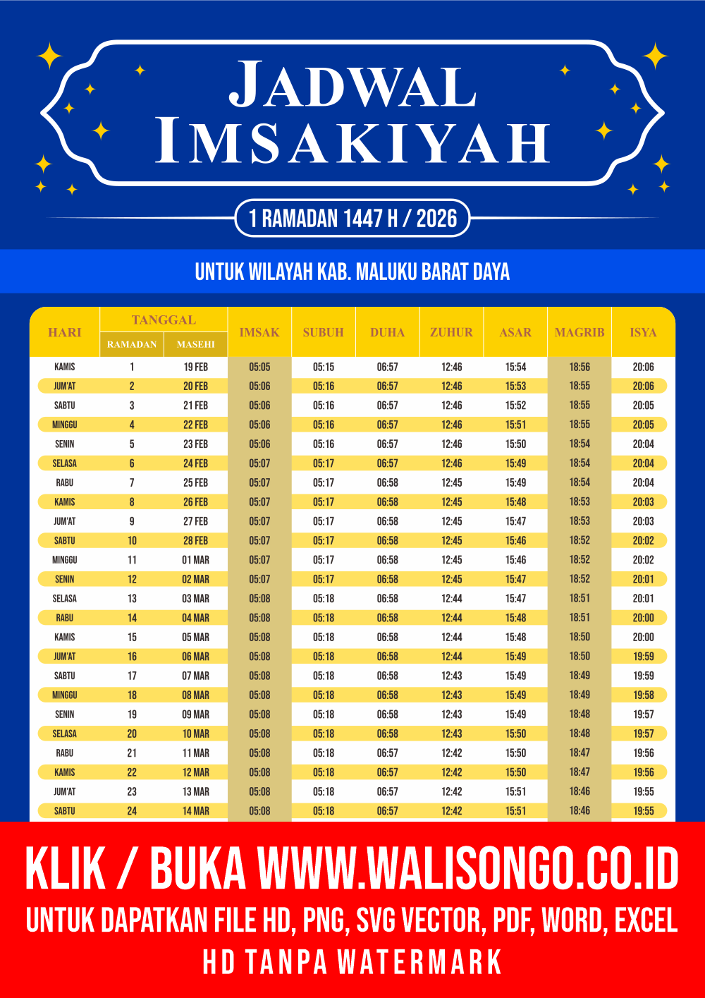 Desain Jadwal imsak Kab. Maluku Barat Daya 2026