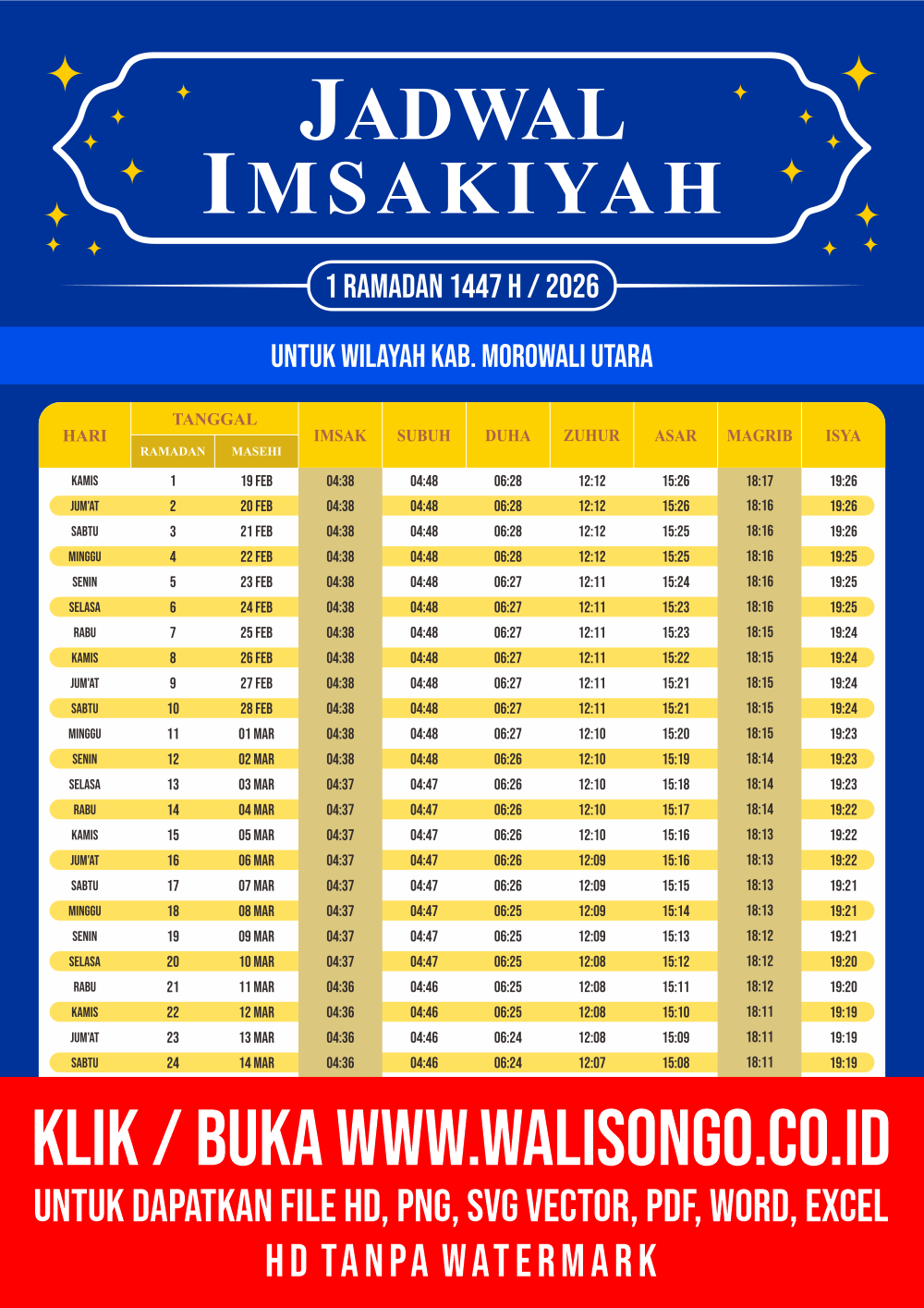 Desain Jadwal imsak Kab. Morowali Utara 2026