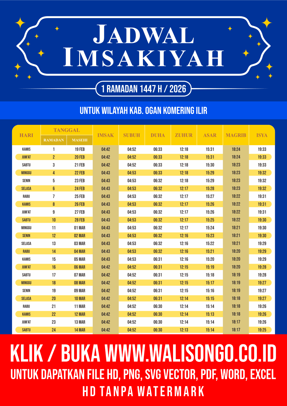 Desain Jadwal imsak Kab. Ogan Komering Ilir 2026