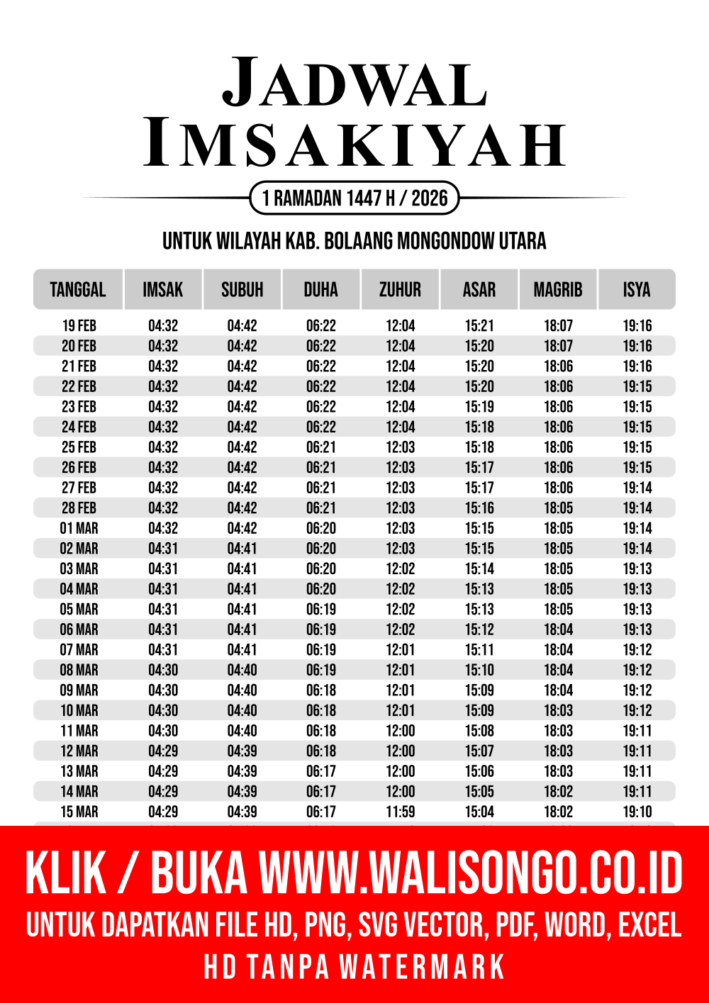 Desain Jadwal imsak Kab. Bolaang Mongondow Utara 2026