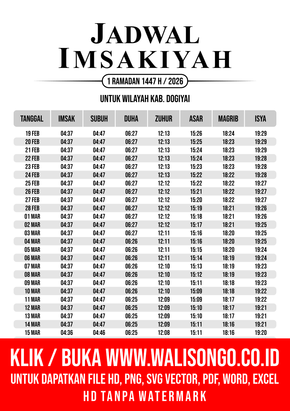 Desain Jadwal imsak Kab. Dogiyai 2026