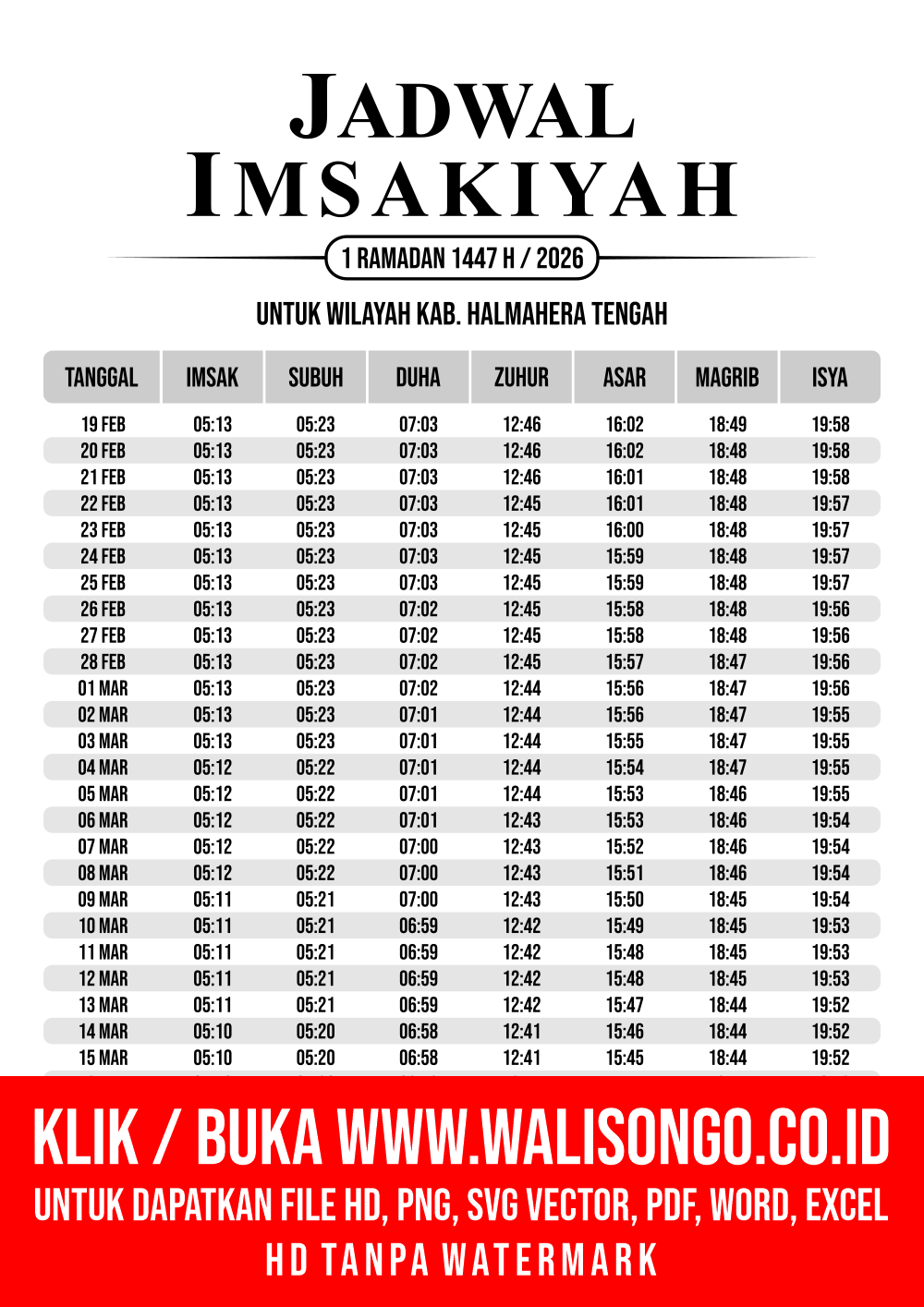 Desain Jadwal imsak Kab. Halmahera Tengah 2026