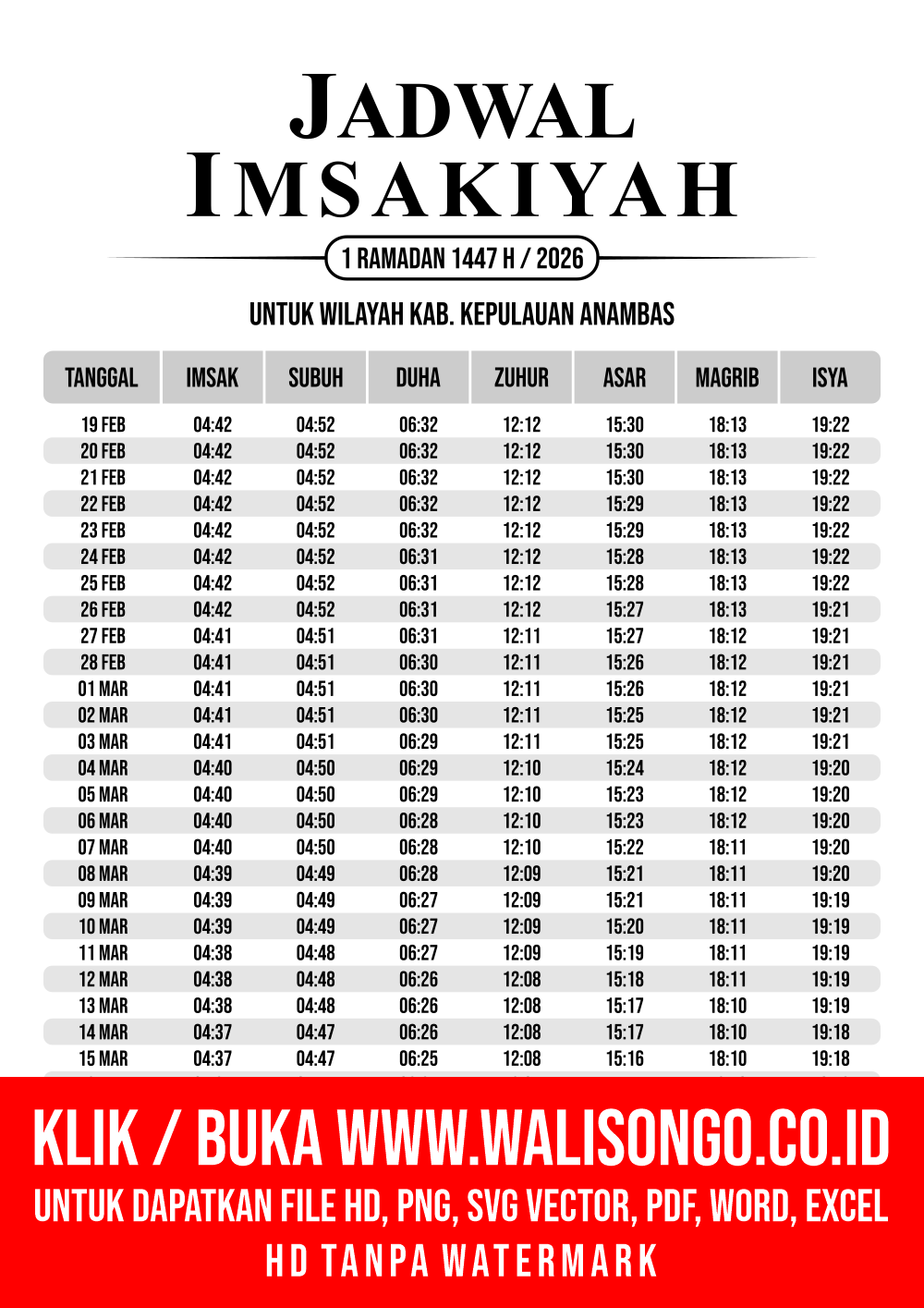 Desain Jadwal imsak Kab. Kepulauan Anambas 2026
