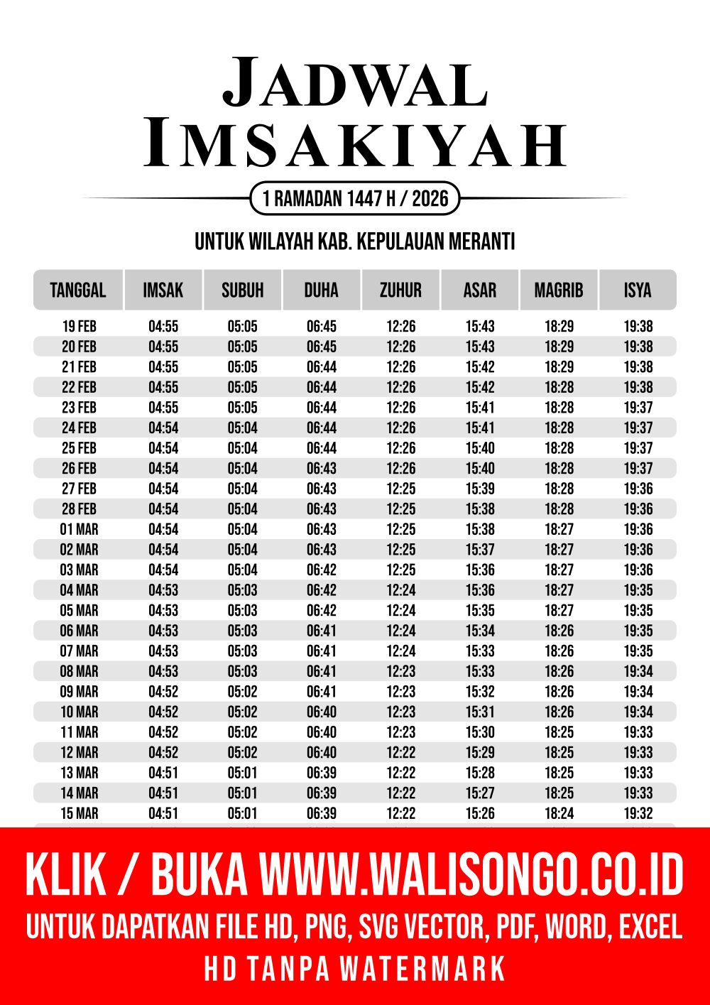 Desain Jadwal imsak Kab. Kepulauan Meranti 2026