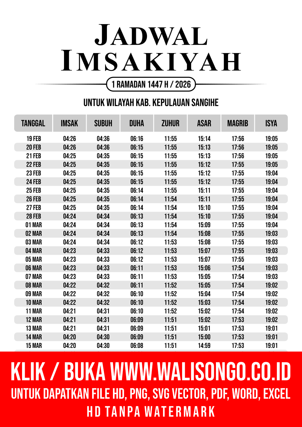 Desain Jadwal imsak Kab. Kepulauan Sangihe 2026