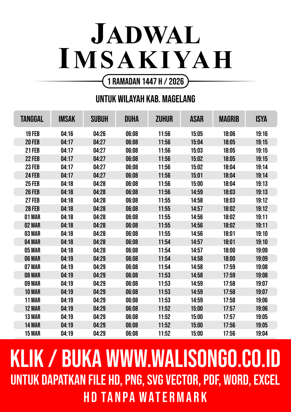 Desain Jadwal imsak Kab. Magelang 2026