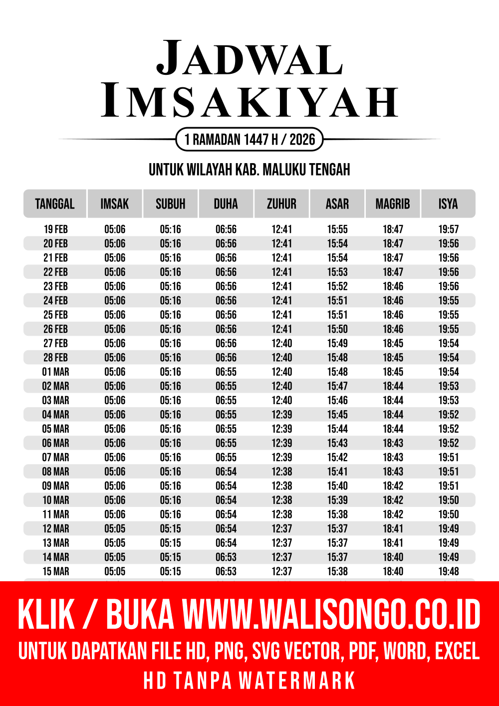Desain Jadwal imsak Kab. Maluku Tengah 2026
