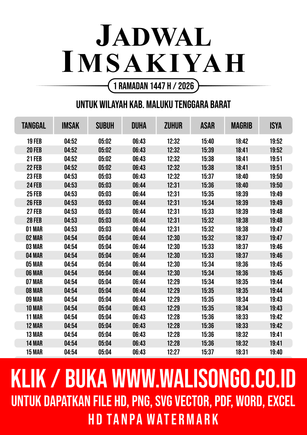 Desain Jadwal imsak Kab. Maluku Tenggara Barat 2026