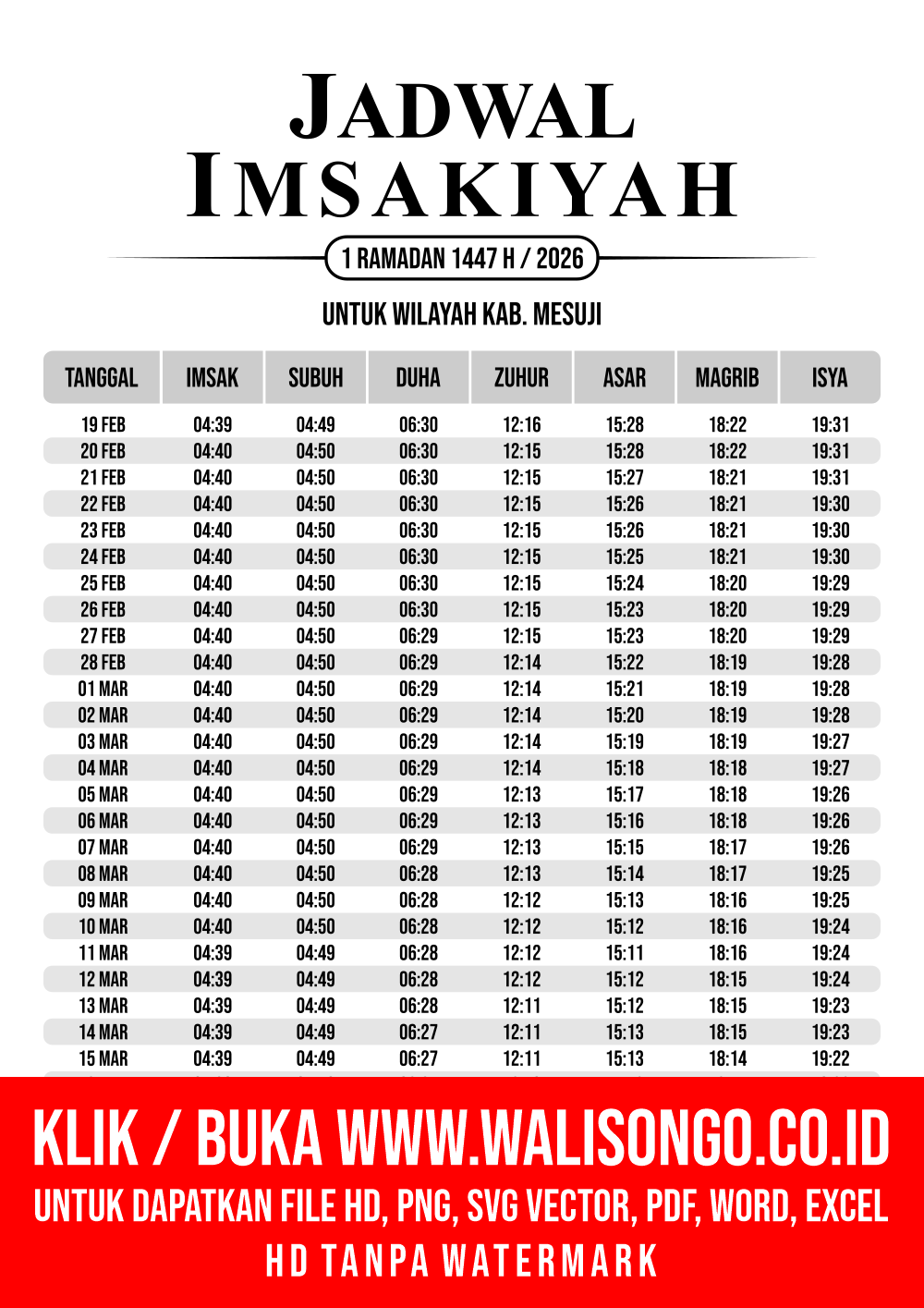 Desain Jadwal imsak Kab. Mesuji 2026