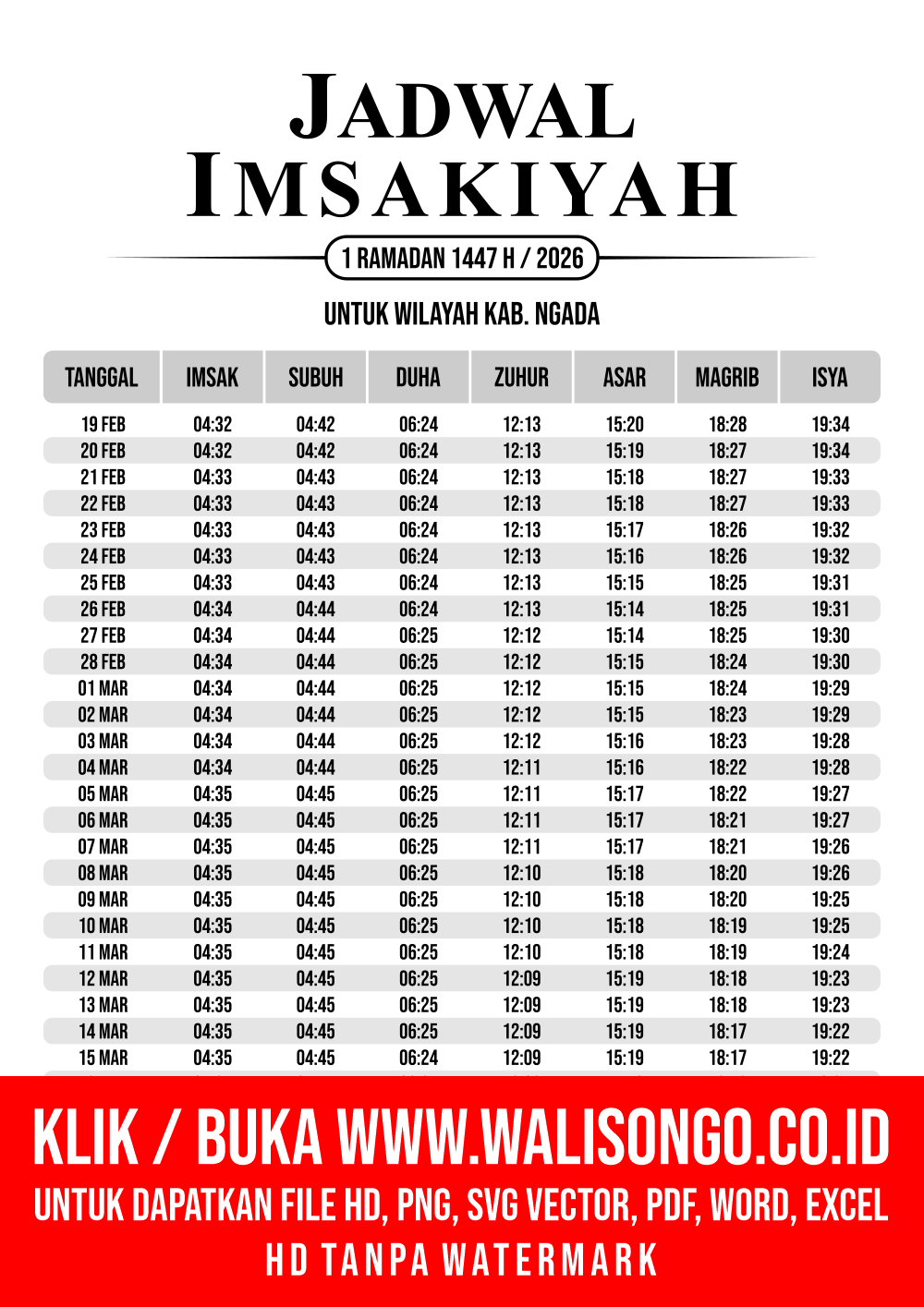 Desain Jadwal imsak Kab. Ngada 2026