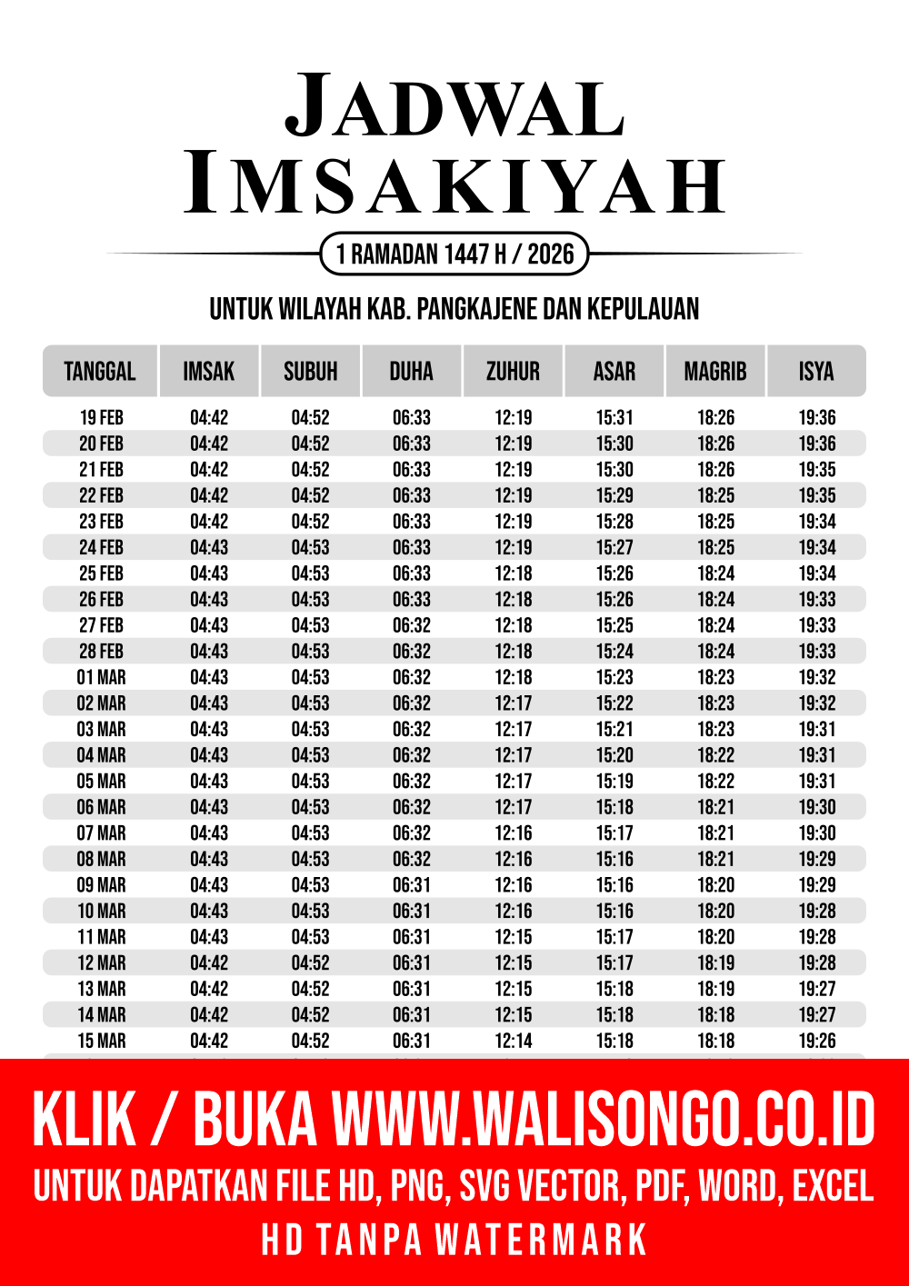 Desain Jadwal imsak Kab. Pangkajene Dan Kepulauan 2026