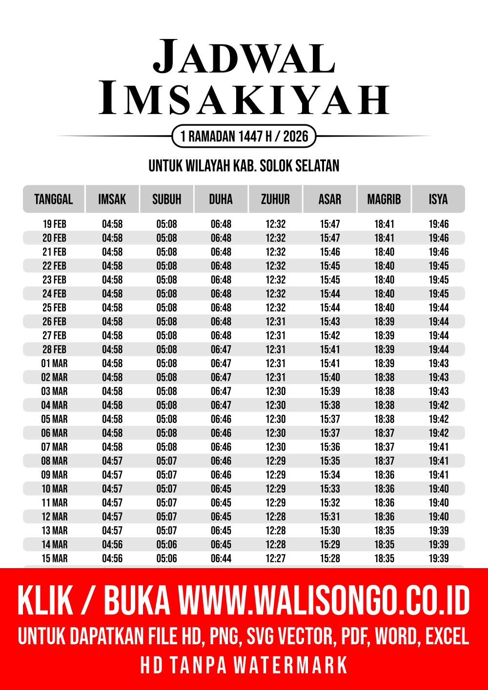 Desain Jadwal imsak Kab. Solok Selatan 2026