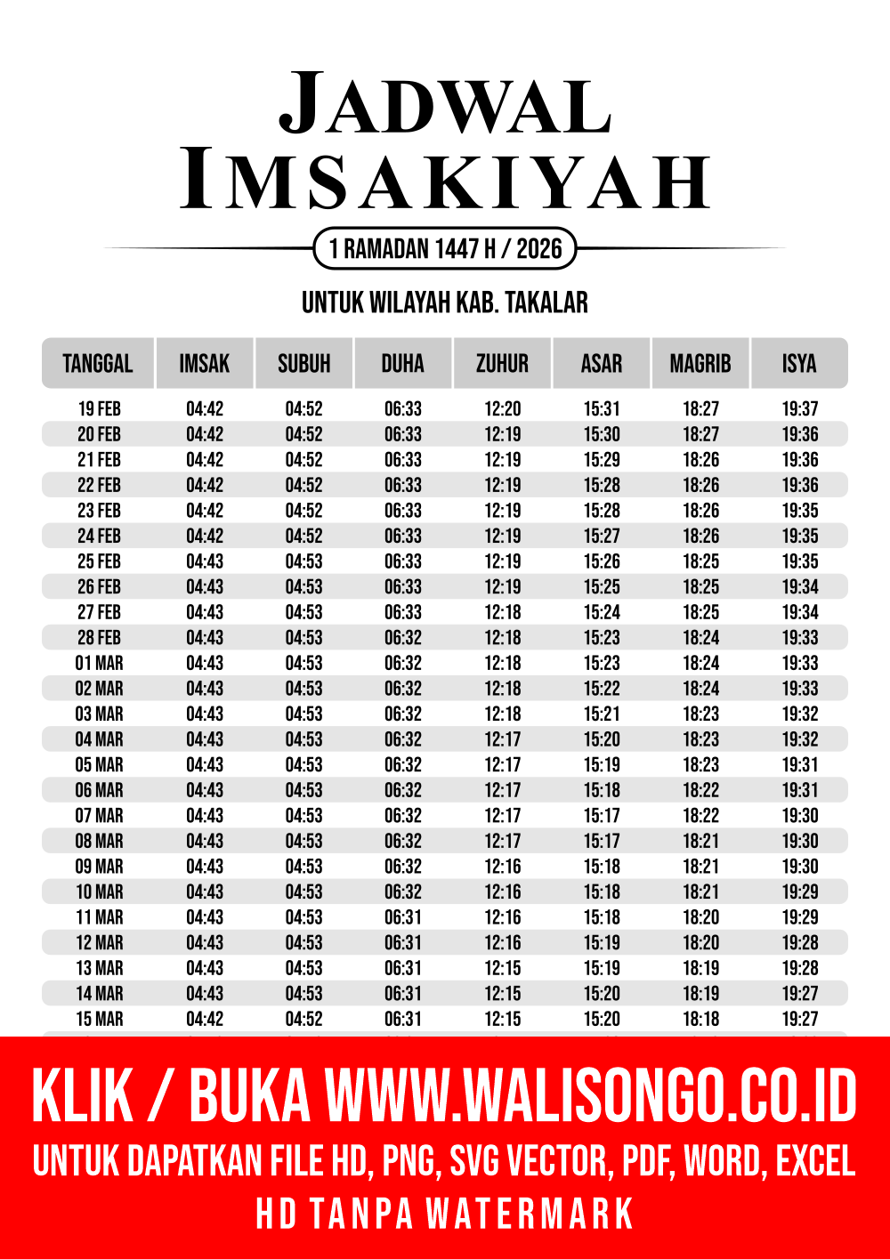 Desain Jadwal imsak Kab. Takalar 2026