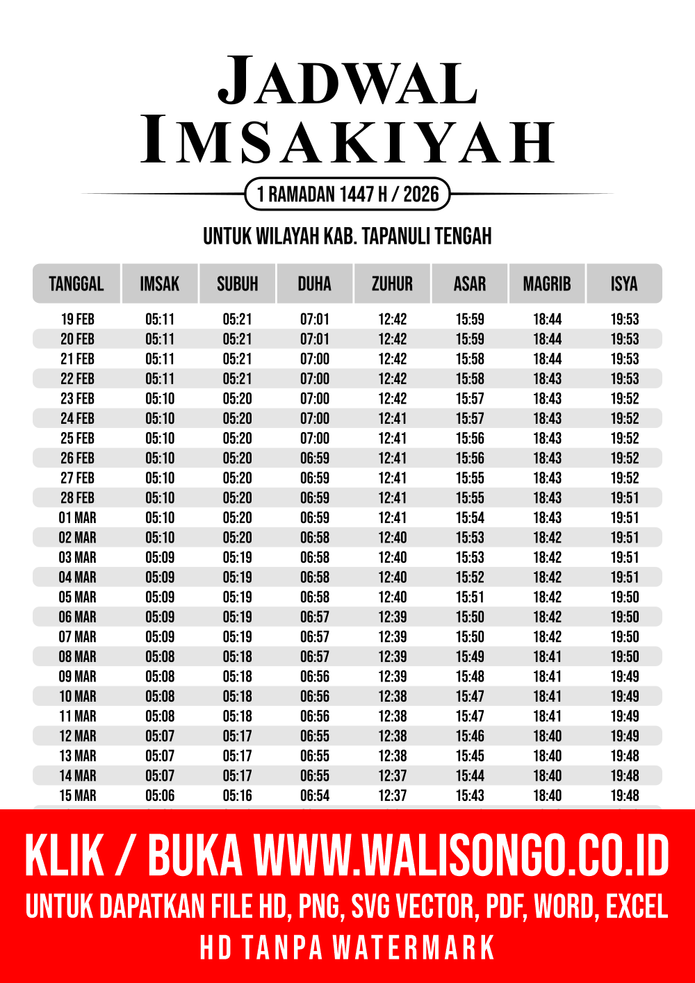 Desain Jadwal imsak Kab. Tapanuli Tengah 2026