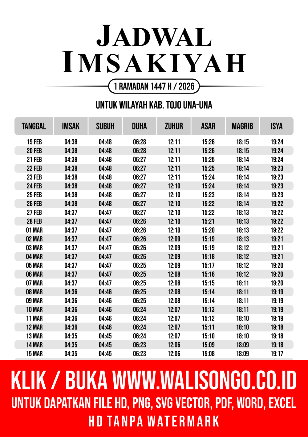 Desain Jadwal imsak Kab. Tojo Una-una 2026