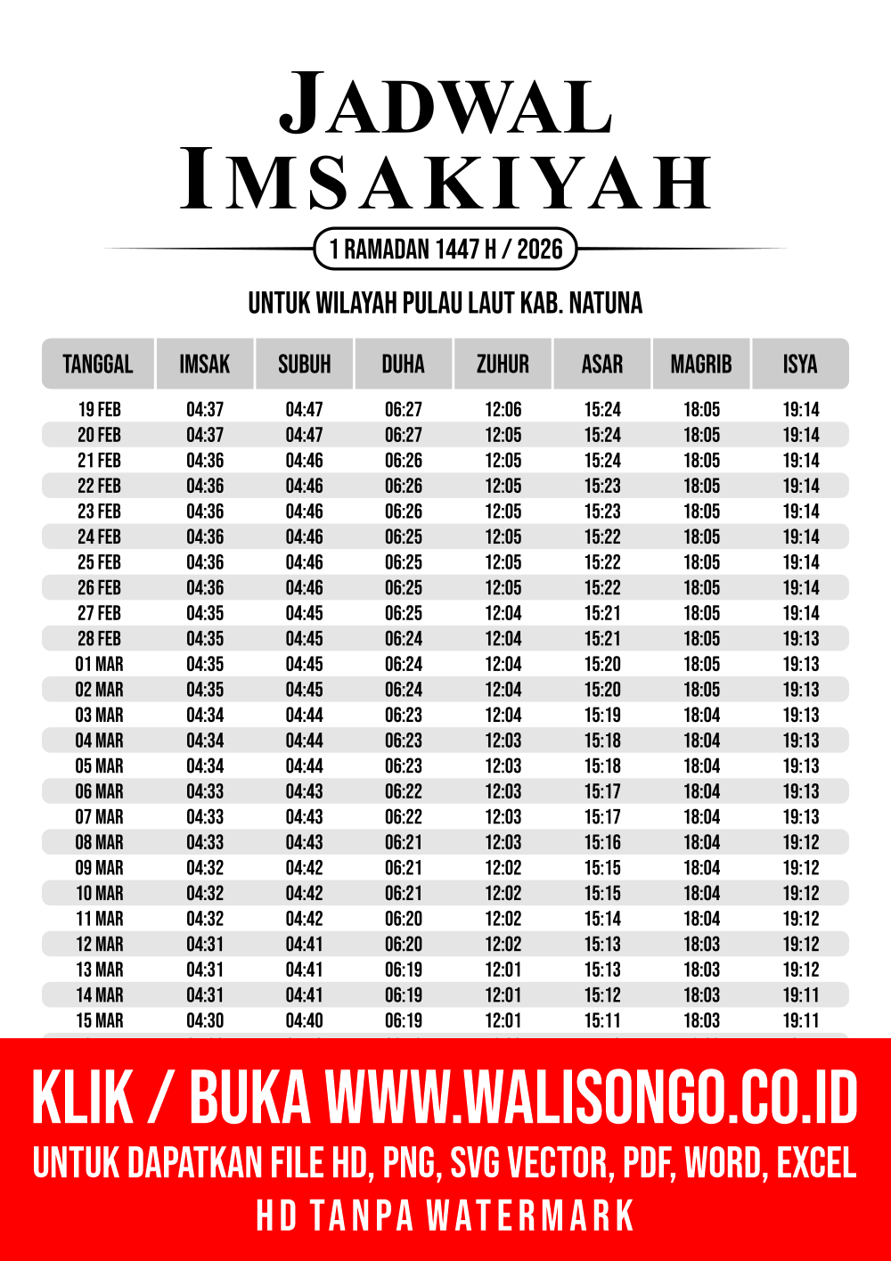 Desain Jadwal imsak Pulau Laut Kab. Natuna 2026